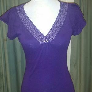 Purple Sparkle Shirt Top